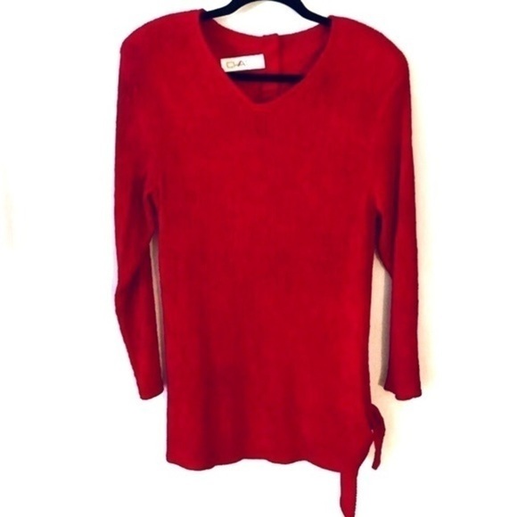 Chaus Red Textured Tunic Vintage Size 10 - Picture 2 of 8